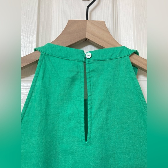 Sigrid Olsen Women’s 100% Linen Kelly Green Halter Neck Mini Dress XS Resort - Picture 5 of 8